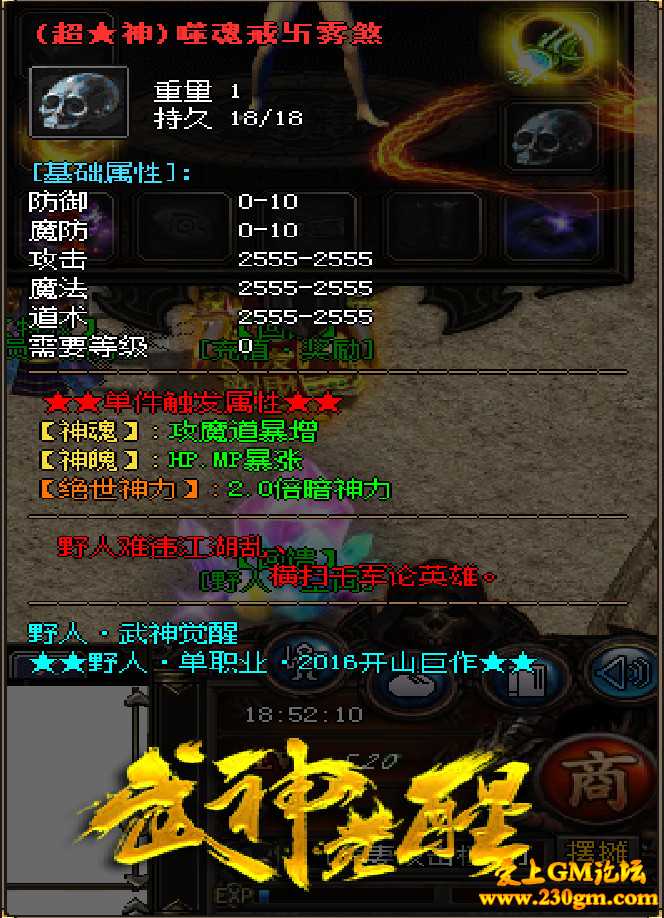 野人寨武神传打金单职业版[GOM引擎]